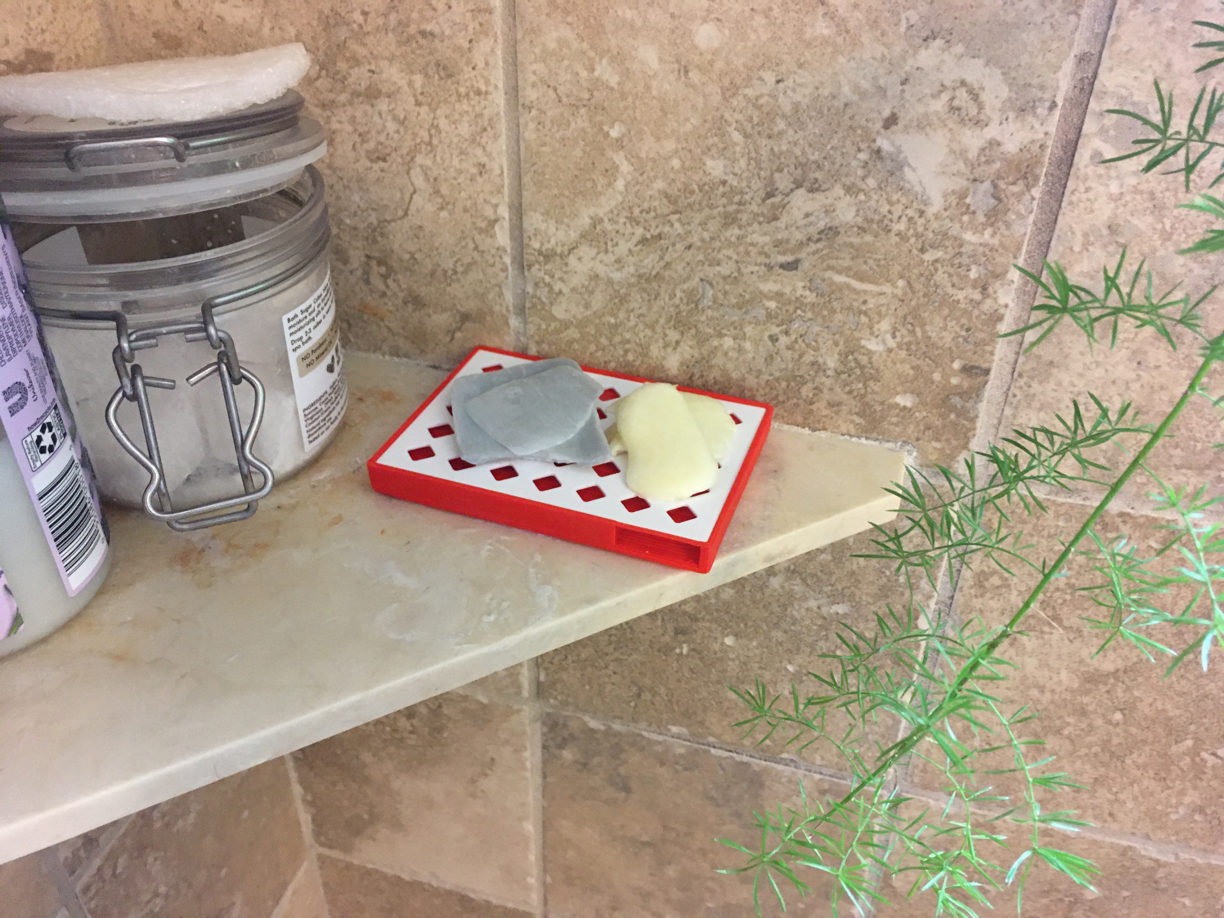 The soap holder holding soap