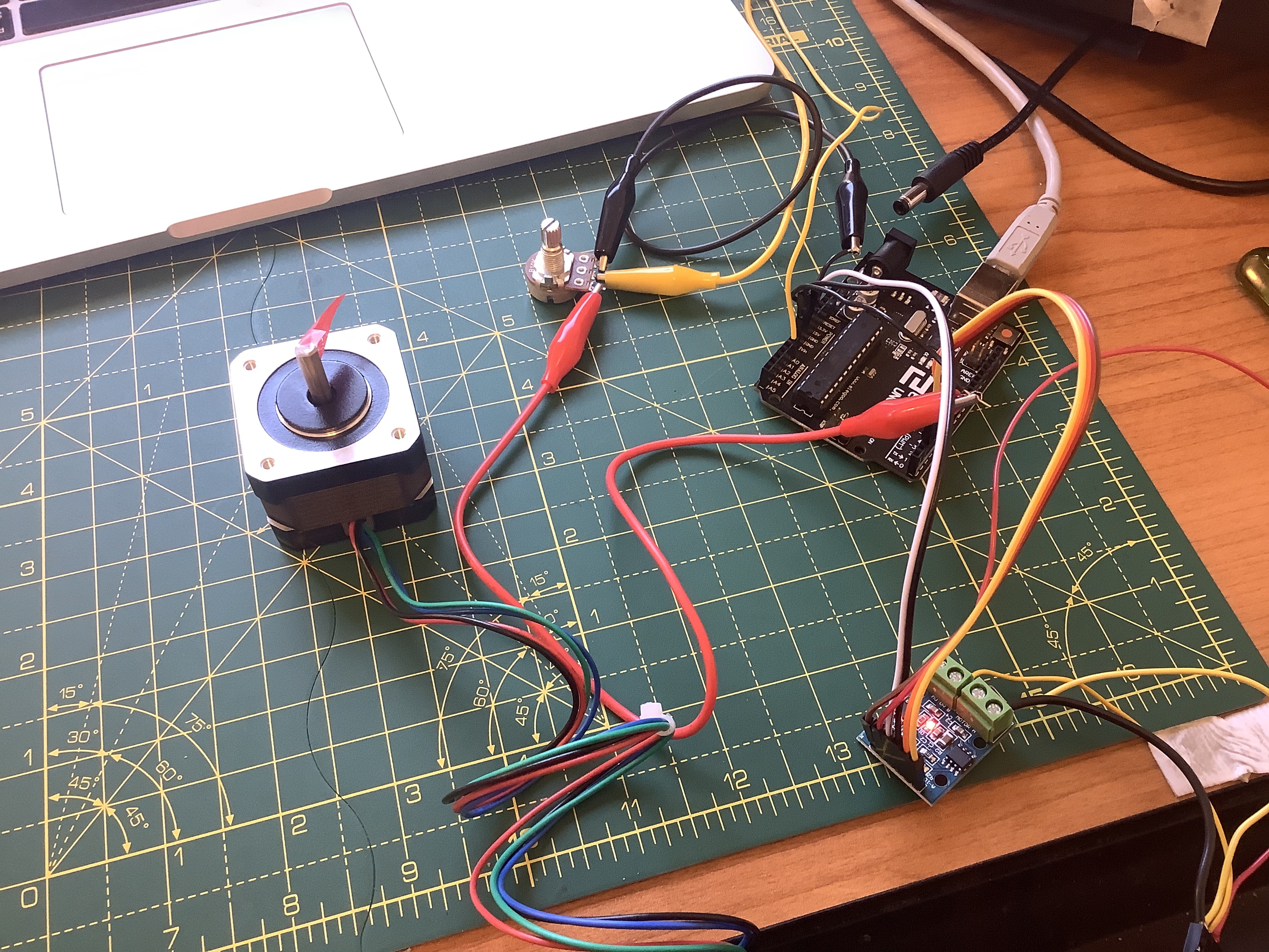 Stepper motor and potentiometer: wiring, 2