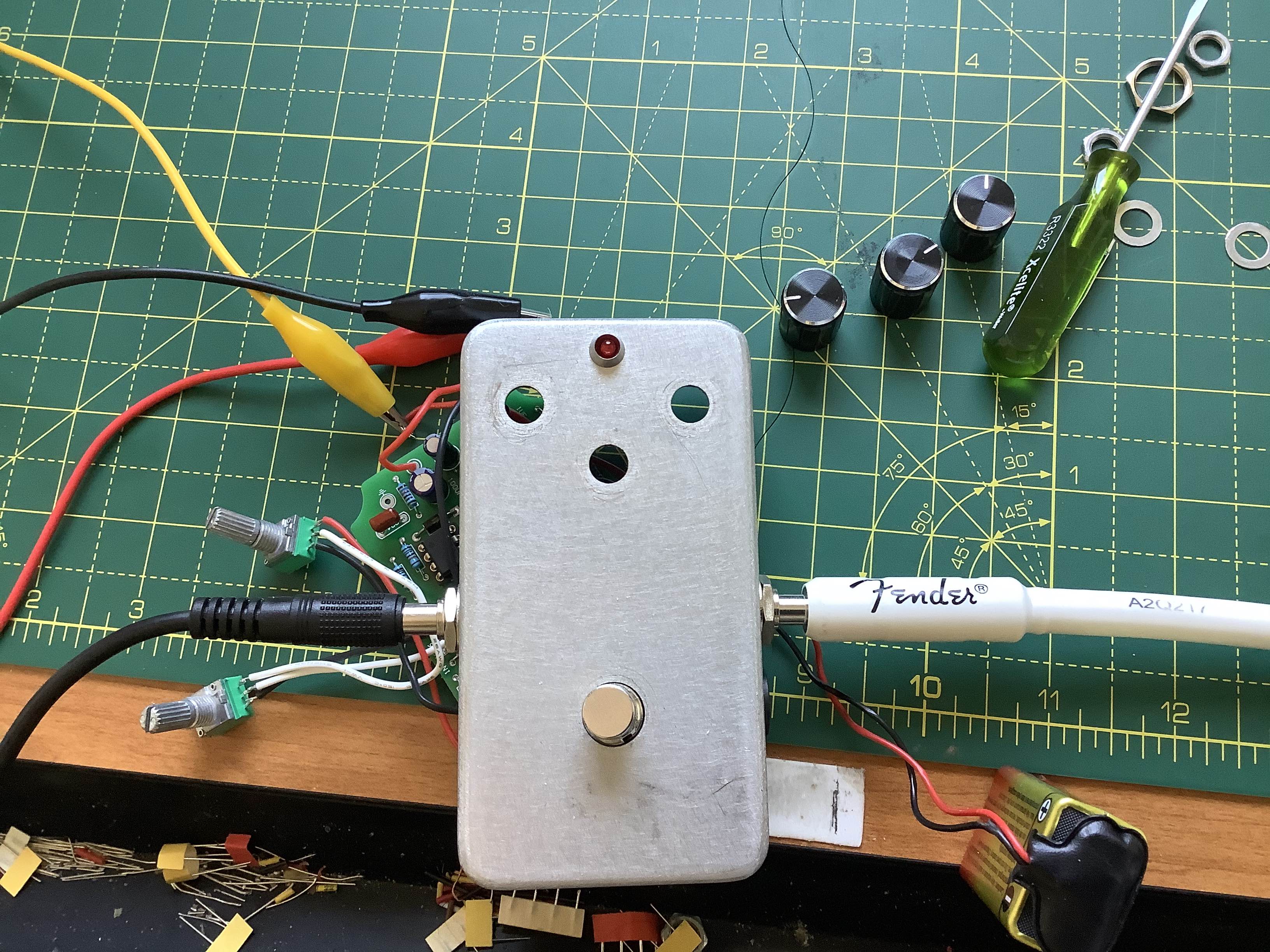 Disassembled fuzz pedal
