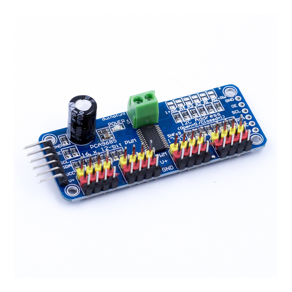 An Adafruit 16-Channel 12-bit PWM/Servo Driver (PCA9685)