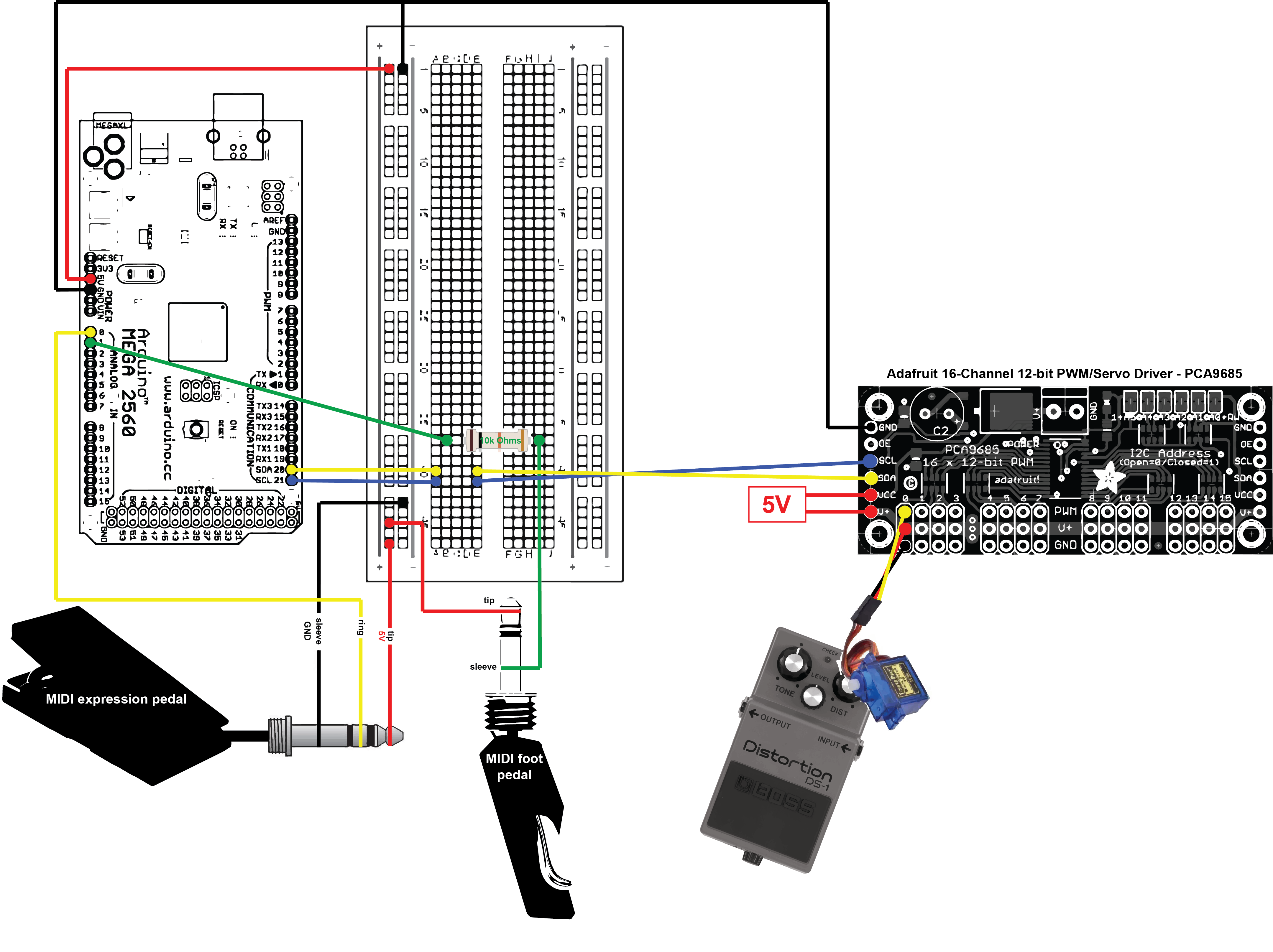 A circuit diagram of the setup